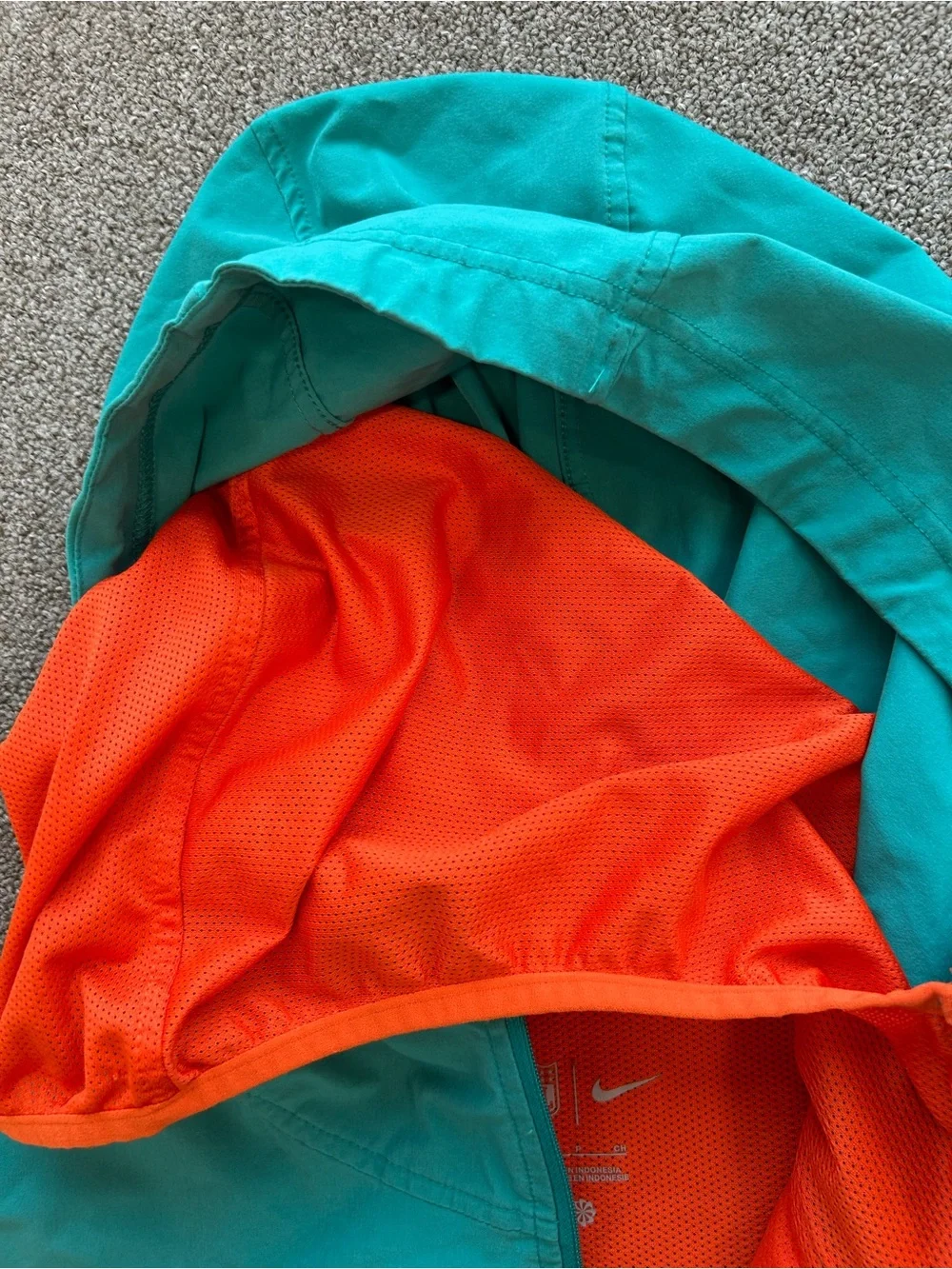 Miami Dolphins Nike NFL Hooded Windbreaker Pullover – Teal & Orange small